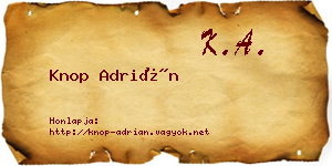 Knop Adrián névjegykártya